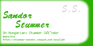 sandor stummer business card